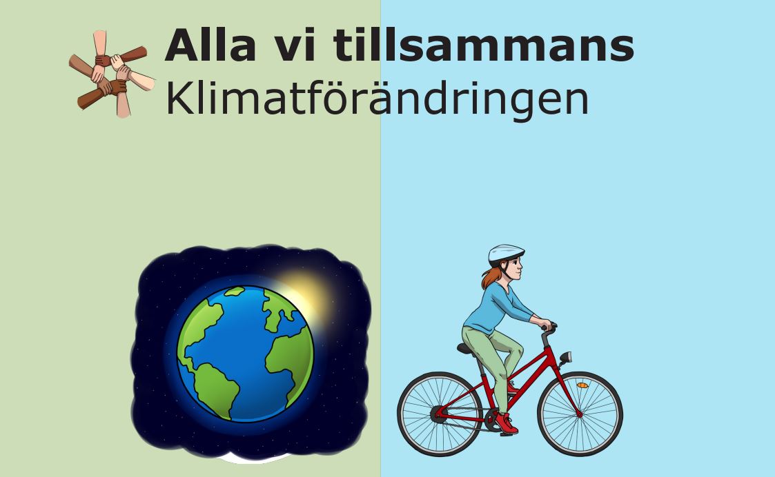 En bild som visar logon för Alla vi tillsammans Klimatförändringen