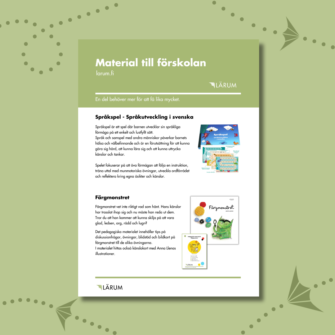 Pärmbilden för Infoblad - Material till förskolan