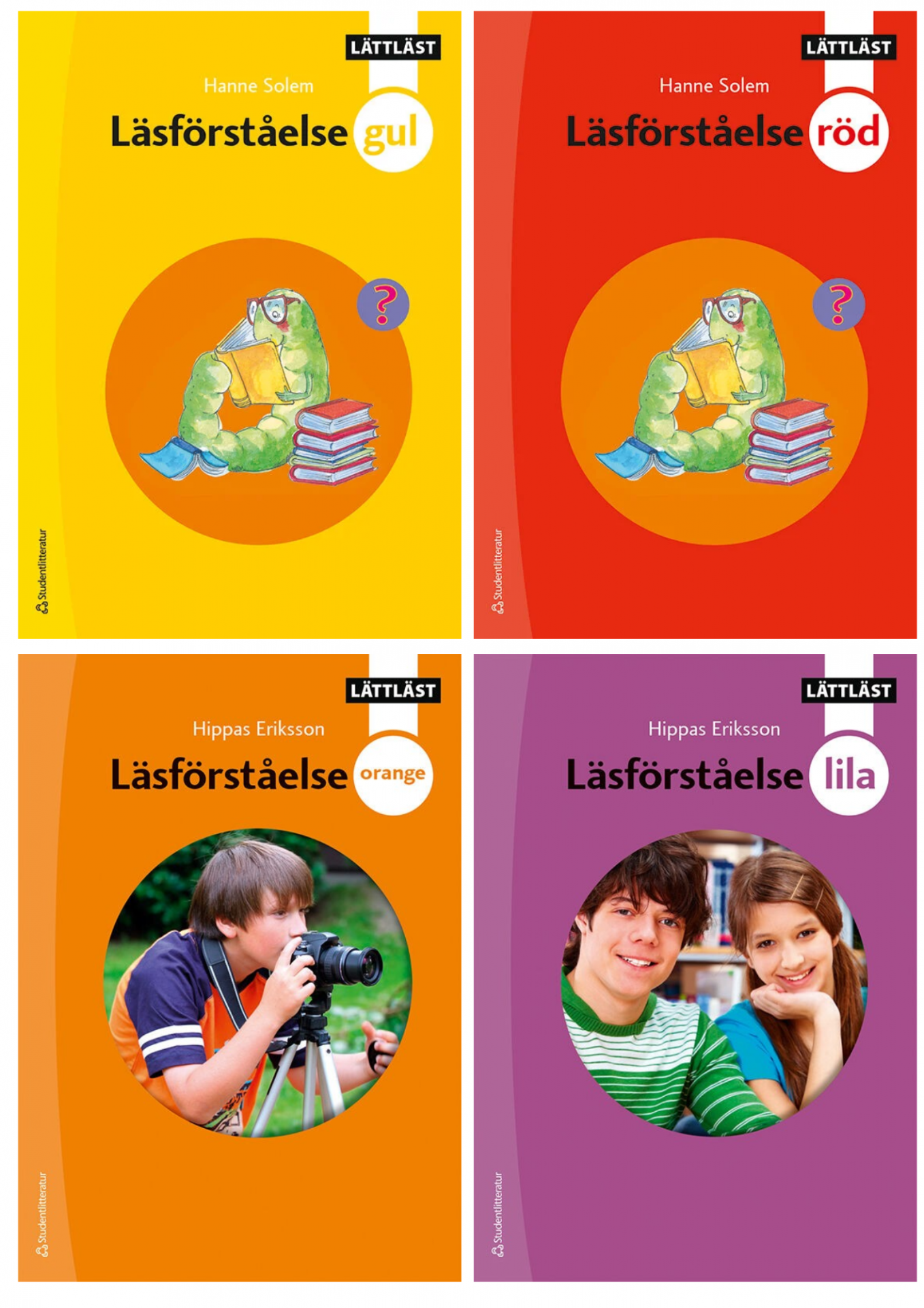 Pärmbilden för Läsförståelse Gul, Röd, Lila och Orange lättläst
